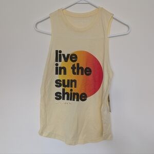 Spiritual Gangster Yellow and Orange Graphic Tank Top